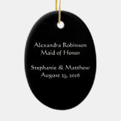 のド結婚レスパーソナライズされたクリスマス セラミックオーナメント (裏面)