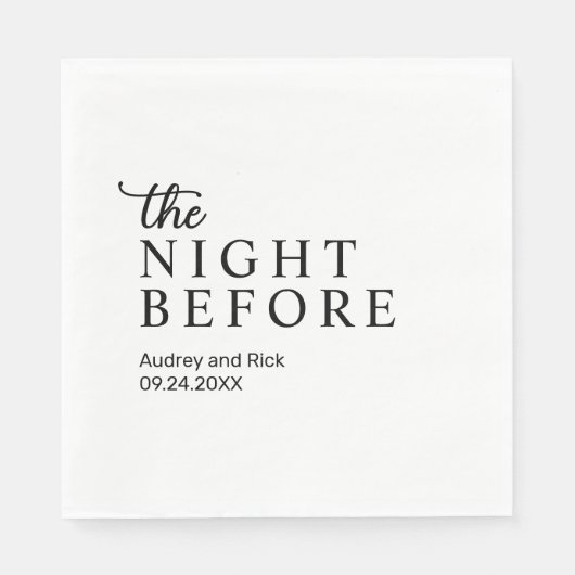 のナプキンの前の夜のリハ結婚ーサルディナー スタンダードランチョンナプキン (正面)