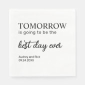 のナプキンの前の夜のリハ結婚ーサルディナー スタンダードランチョンナプキン (正面)