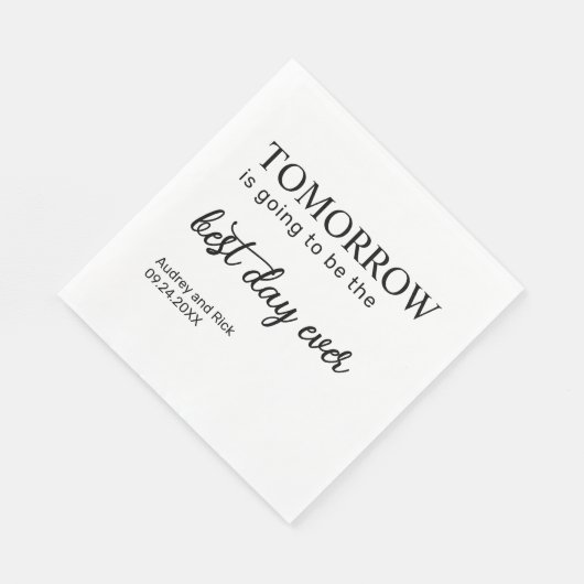 のナプキンの前の夜のリハ結婚ーサルディナー スタンダードランチョンナプキン (角)