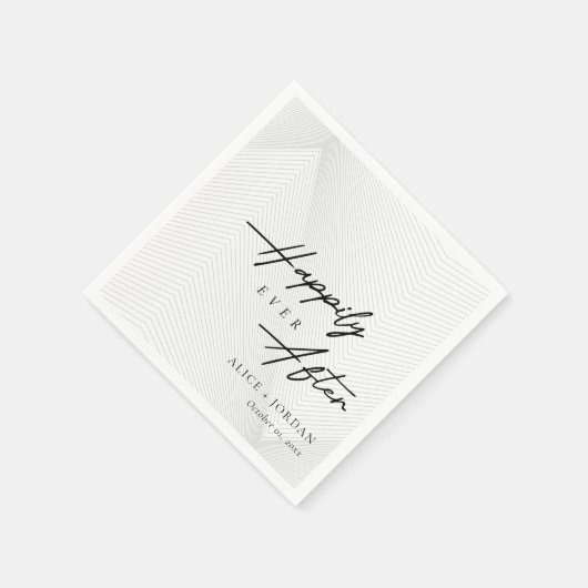 のナプキンの後結婚で幸せに:ヴィンテージスクリプト スタンダードカクテルナプキン (角)