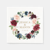 のナプキン結婚バーガンディカクテルナプキン スタンダードカクテルナプキン (正面)