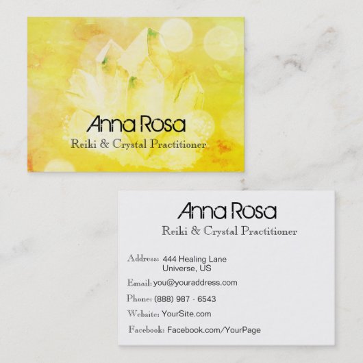 *~*のニューエイジの精神的な水晶ヨガの霊気のマスター 名刺 (正面/裏面)