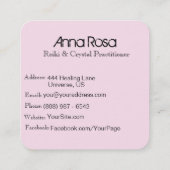 *~*のニューエイジの霊気のマスターの水晶治療師のヨガ スクエア名刺 (裏面)