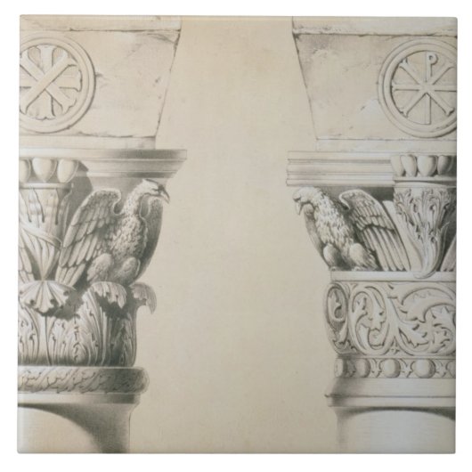 のネーブのコラムからのビザンチンの首都 タイル (正面)