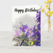 *~*のハッピーバースデーのクレマチスの花はカスタマイズ カード (黄色い花)