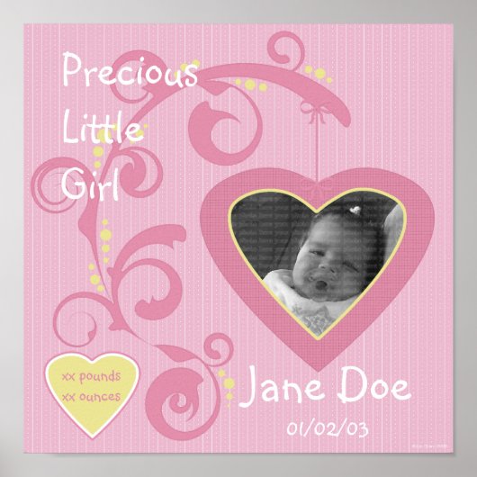 のハートぶら下がったガールスクラップブックページ ポスター (正面)