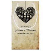 のハートぶら下がったツリーヴィンテージウェディングコレクション スモールペーパーバッグ (裏面)