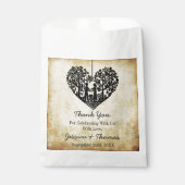 のハートぶら下がったツリーヴィンテージウェディングコレクション フェイバーバッグ (正面)