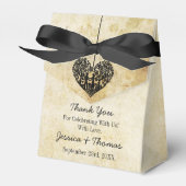 のハートぶら下がったツリーヴィンテージウェディングコレクション フェイバーボックス (正面サイド)