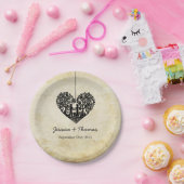 のハートぶら下がったツリーヴィンテージウェディングコレクション ペーパープレート (パーティー)