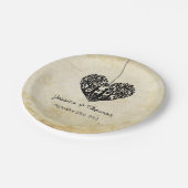 のハートぶら下がったツリーヴィンテージウェディングコレクション ペーパープレート (アングル)