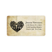 のハートぶら下がったツリーヴィンテージウェディングコレクション ラベル (正面)