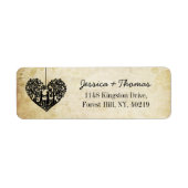 のハートぶら下がったツリーヴィンテージウェディングコレクション ラベル (正面)