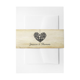 のハートぶら下がったツリーヴィンテージウェディングコレクション 招待状ベリーバンド