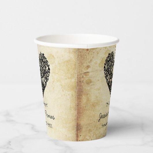 のハートぶら下がったツリーヴィンテージウェディングコレクション 紙コップ (右)