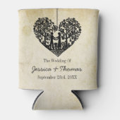 のハートぶら下がったツリーヴィンテージウェディングコレクション 缶クーラー (正面)