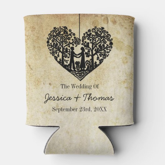 のハートぶら下がったツリーヴィンテージウェディングコレクション 缶クーラー (裏面)