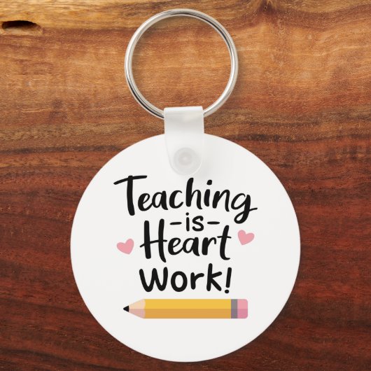 のハート教え作業は、先生のために キーホルダー (正面)