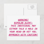 のバイポーラ警告アラート3 ポストカード (正面/裏面)