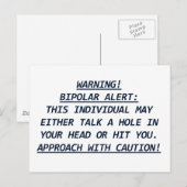 のバイポーラ警告アラート4 ポストカード (正面/裏面)