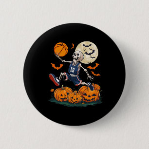 のバスケ遊ットボールハロウィーンメンズボーイズバスケットボール 缶バッジ