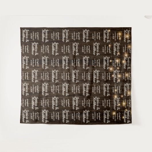 のバック素朴結婚ドステップと繰り返しバナー タペストリー (正面(横))