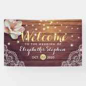 のバナ結婚ーフローラストリングライトウッドレースデコール 横断幕 (横)