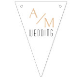 のバラ結婚モノグラムのバンティングバナー バンティングフラッグ (第1の旗)