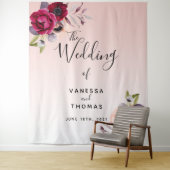 のバラ結婚金ゴールドブルゴーニュ花模様写真の背景 タペストリー (インサイチュ)