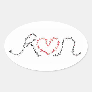 のバンパーランニングステッカーの愛のために 楕円形シール