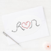 のバンパーランニングステッカーの愛のために 楕円形シール (封筒)