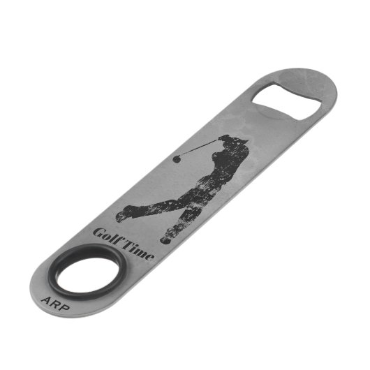 *~*のバーテンダーの灰色の大理石の織り目加工のゴルファー スピード栓抜き (裏面アングル)