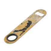 *~*のバーテンダーの荒い金ゴールドおよびタンの織り目加工のゴルファー スピード栓抜き (正面アングル)