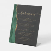 のバー結婚メニューエメラルドグリーン金ゴールドアゲートダーク 台座サイン (正面)