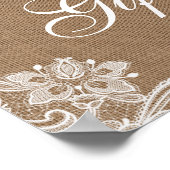 のバ素朴ラ結婚ップ照明レースカードギフト ポスター (角)