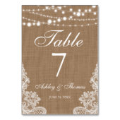 のバ素朴ーラップ結婚ストリングライトレーステーブル テーブルナンバー (裏面)
