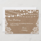 のバ素朴ーラップ結婚ライツレースの花嫁メイド 招待状 (裏面)