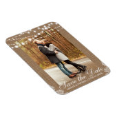 のバ素朴ーラップ結婚レースのライト日付を保存 マグネット (右側)