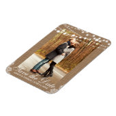 のバ素朴ーラップ結婚レースのライト日付を保存 マグネット (左側)