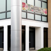 のバ結婚ナーフラワー&ストリングライト素朴ウッド 横断幕 (ビルの外側)