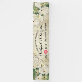 のバ結婚ナーフラワー&ストリングライト素朴ウッド 横断幕 (縦)