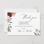 のバ結婚ルグンディフローラサンキューカード 招待状 (正面)