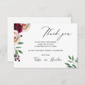 のバ結婚ルグンディフローラサンキューカード 招待状 (正面/裏面)
