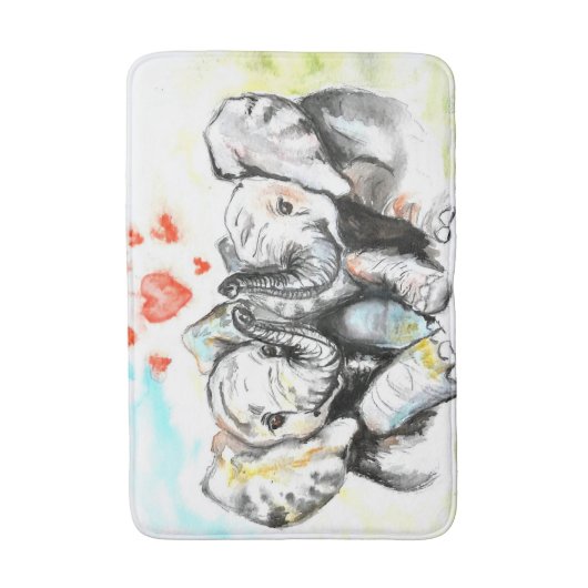 のバ絵画スマットエレファントファミリー バスマット