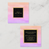 *~*のパステル調のグラデーションな勾配のラベンダーのピンクの抽象芸術 スクエア名刺 (正面/裏面)