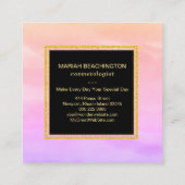 *~*のパステル調のグラデーションな勾配のラベンダーのピンクの抽象芸術 スクエア名刺 (裏面)