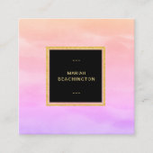 *~*のパステル調のグラデーションな勾配のラベンダーのピンクの抽象芸術 スクエア名刺 (正面)