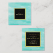 *~*のパステル調の水のミントの海の泡の抽象芸術 スクエア名刺 (正面/裏面)