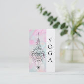 *~*のパステル調の虹の渦巻の神聖な幾何学のヨガ 名刺 (スタンド正面)